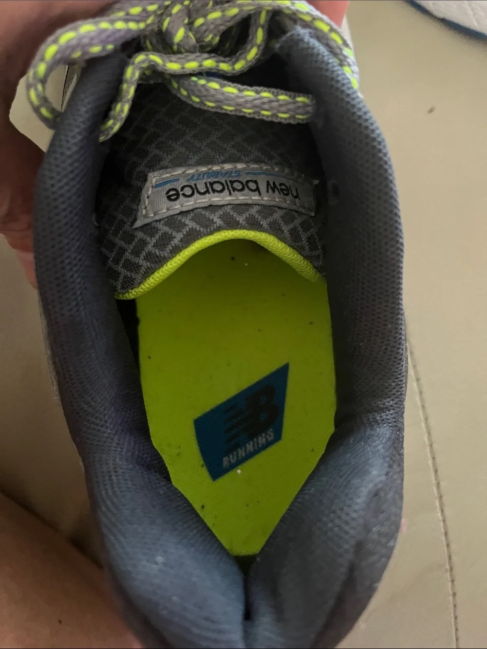 New Balance Kids Gray, Blue & Lime Athletic Sneakers